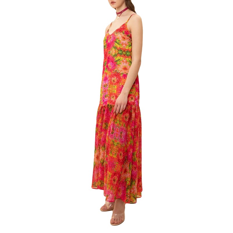 We Are Lingerie Tiered Printed Maxi Dress-Floral