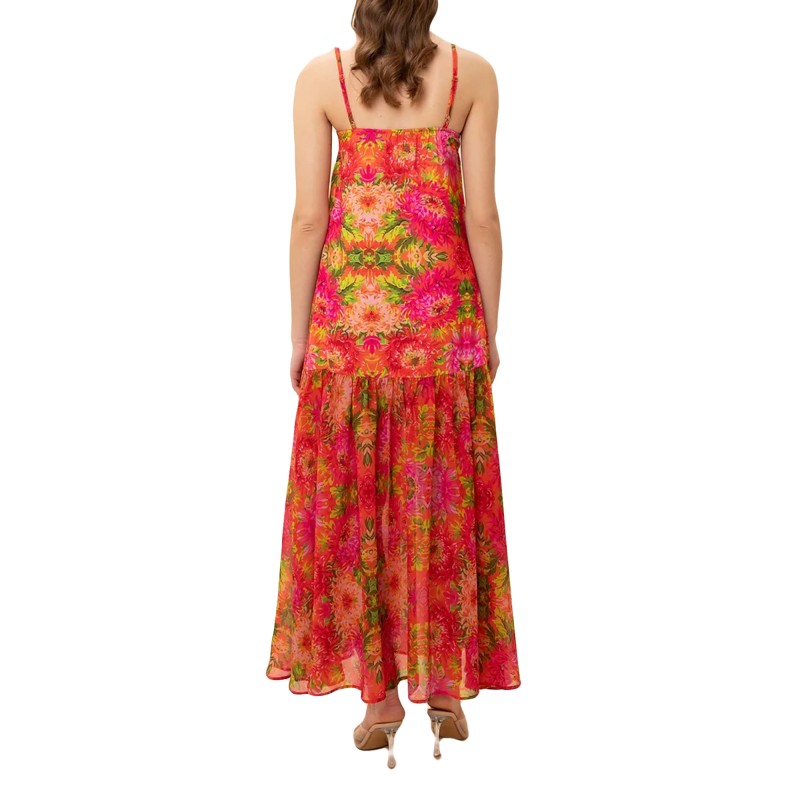 We Are Lingerie Tiered Printed Maxi Dress-Floral