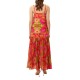 We Are Lingerie Tiered Printed Maxi Dress-Floral