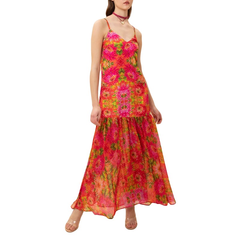 We Are Lingerie Tiered Printed Maxi Dress-Floral
