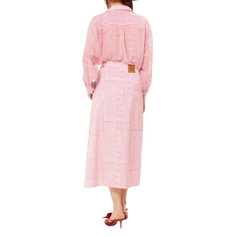 We_Are Skirt Midi Logo Stripes-Pink We_Are Skirt Midi Logo Stripes-Pink
