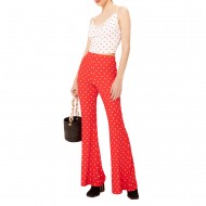 We_Are Trousers Flared Jersey-Red/Poua