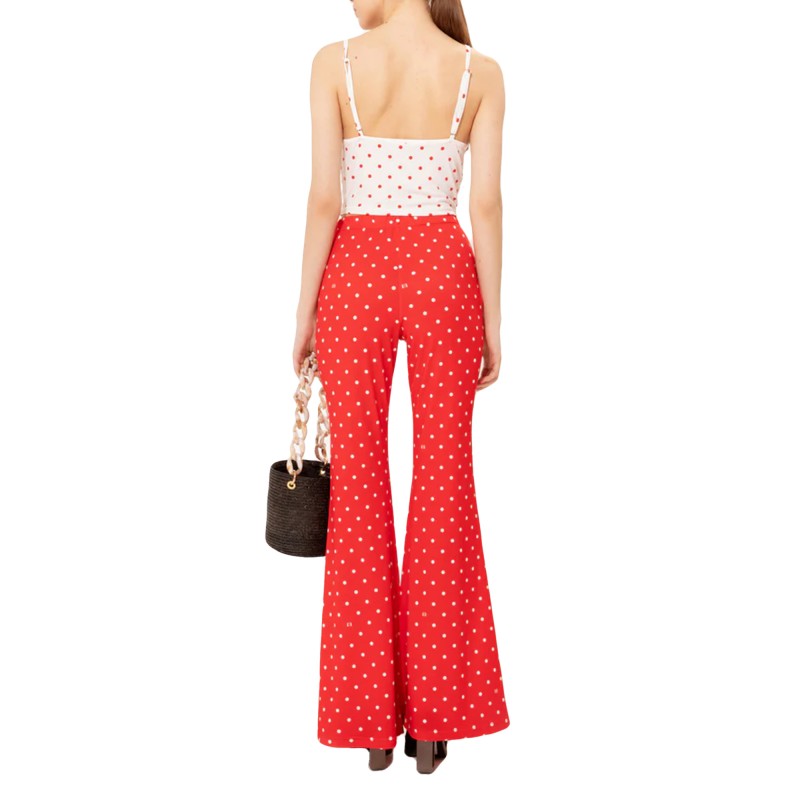 We_Are Trousers Flared Jersey-Red/Poua
