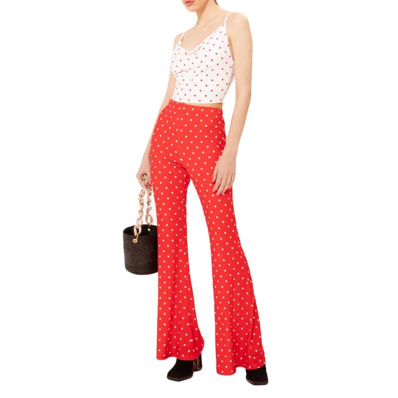 We_Are Trousers Flared Jersey-Red/Poua