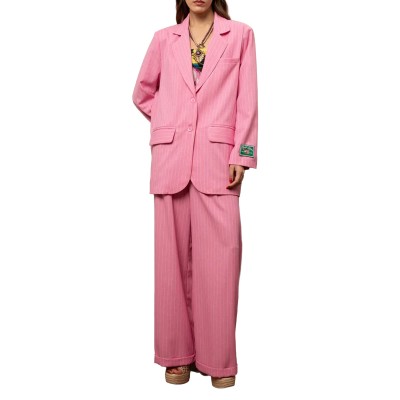 We_Are Blazer Oversized Striped-Fuchsia