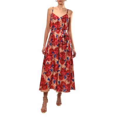 We_Are Dress A Line MaxiSatin-Chrysanthema/Beige