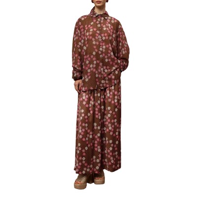 We_Are Shirt Oversized Chiffon-Choco Daisies