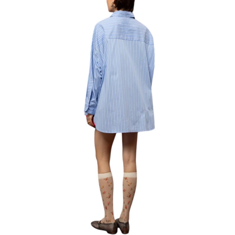 We_Are Shirt Oversized Striped-Light Blue We_Are Shirt Oversized Striped-Light Blue