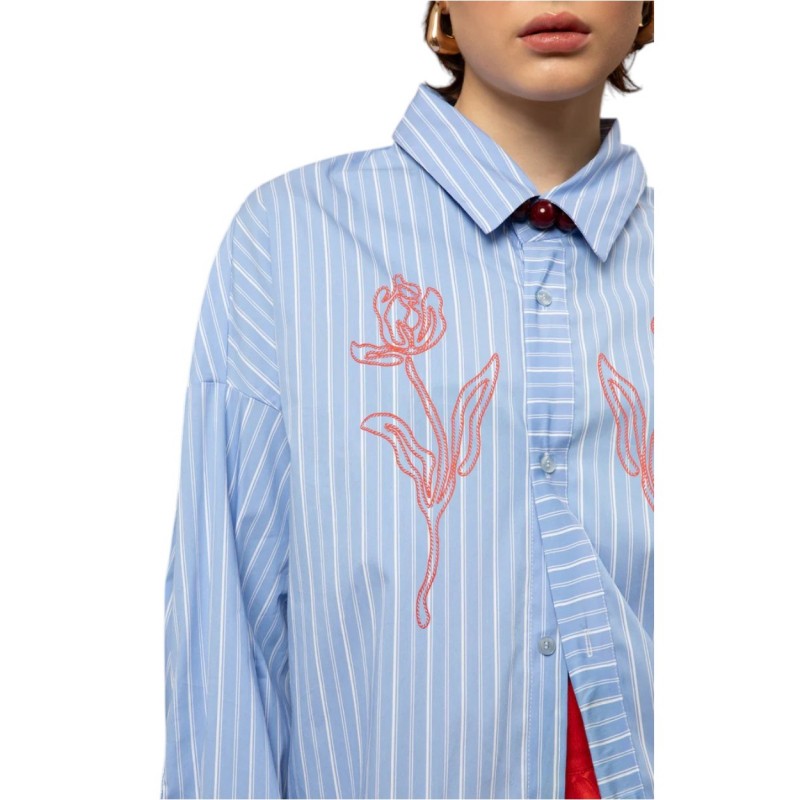 We_Are Shirt Oversized Striped-Light Blue We_Are Shirt Oversized Striped-Light Blue