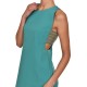 Aggel Long Satin Dress With Embroidery Waist Wraps-Teal Aggel Long Satin Dress With Embroidery Waist Wraps-Teal