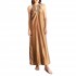 Aggel Dress Maxi With Knit Details-Gold