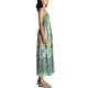 Aggel Dress Midi With Silk And Knit Details-Multicolored Teal