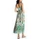 Aggel Dress Midi With Silk And Knit Details-Multicolored Teal