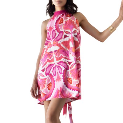Aggel Dress Mini With Print-Multicolored Fuchsia