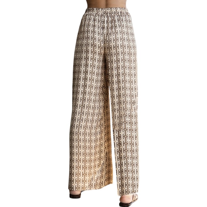 Aggel Trousers Geometric Print And Knit Details-Sand/Bronze Aggel Trousers Geometric Print And Knit Details-Sand/Bronze