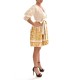Twins Fantasy Short Gold Embroidery Dress-White/Gold
