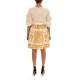 Twins Fantasy Short Gold Embroidery Dress-White/Gold