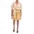 Twins Fantasy Short Gold Embroidery Dress-White/Gold