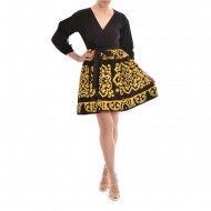 Twins Fantasy Short Gold Embroidery Dress-Black/Gold