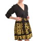 Twins Fantasy Short Gold Embroidery Dress-Black/Gold