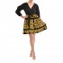Twins Fantasy Short Gold Embroidery Dress-Black/Gold