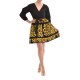 Twins Fantasy Short Gold Embroidery Dress-Black/Gold