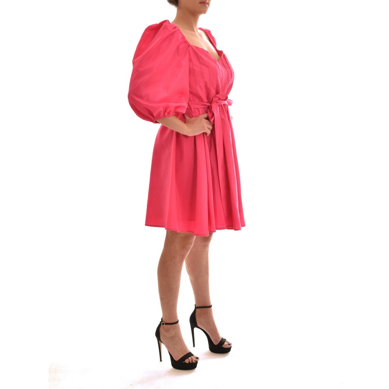 Twins Fantasy Short Dress With Waist Bow-Fuchsia