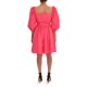 Twins Fantasy Short Dress With Waist Bow-Fuchsia