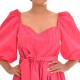 Twins Fantasy Short Dress With Waist Bow-Fuchsia