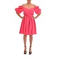 Twins Fantasy Short Dress With Waist Bow-Fuchsia