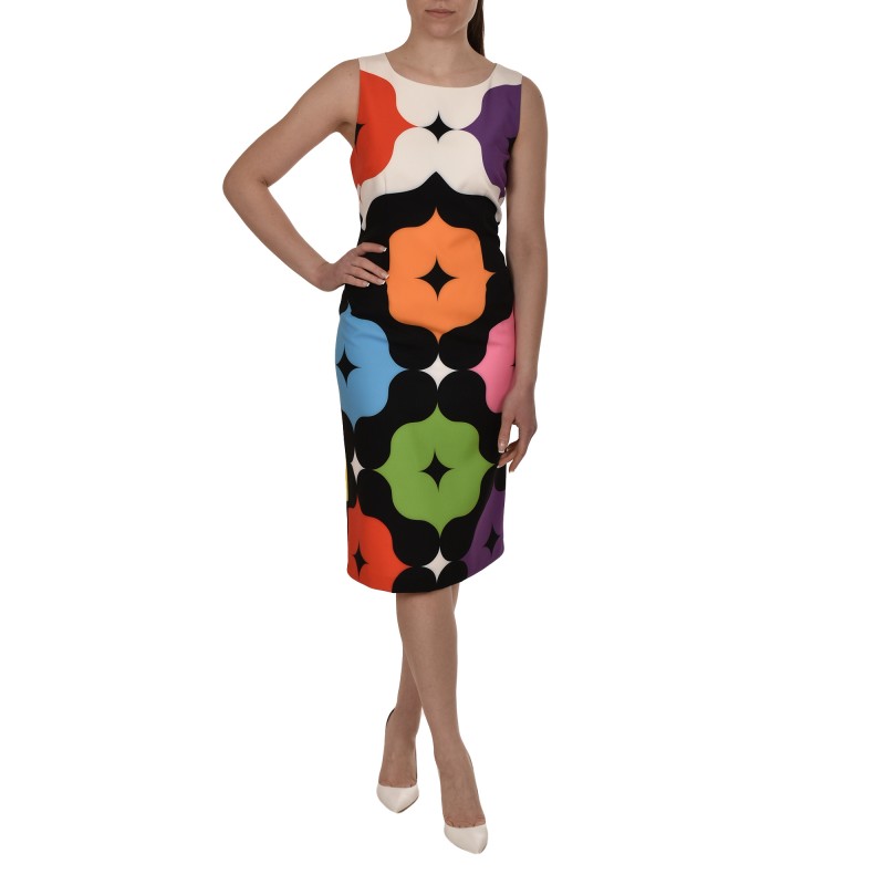 Twins Fantasy Rainbow Patterned Vintage Dress-Diamond Rainbow
