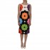 Twins Fantasy Rainbow Patterned Vintage Dress-Diamond Rainbow