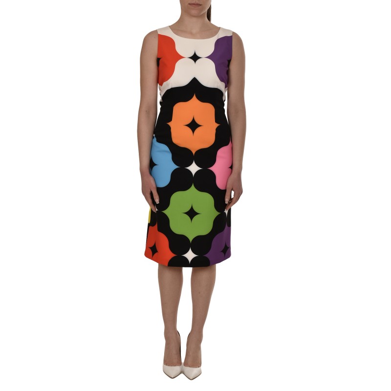 Twins Fantasy Rainbow Patterned Vintage Dress-Diamond Rainbow