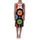 Twins Fantasy Rainbow Patterned Vintage Dress-Diamond Rainbow