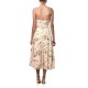 Twins Fantasy Dress Midi Strapless With Floral Embroidery Sequined Details-Ivory