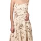 Twins Fantasy Dress Midi Strapless With Floral Embroidery Sequined Details-Ivory