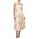 Twins Fantasy Dress Midi Strapless With Floral Embroidery Sequined Details-Ivory