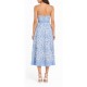 Twin Fantasy Dress Midi Floral Embroidered With Belt-Light Blue Twin Fantasy Dress Midi Floral Embroidered With Belt-Light Blue