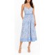 Twin Fantasy Dress Midi Floral Embroidered With Belt-Light Blue Twin Fantasy Dress Midi Floral Embroidered With Belt-Light Blue