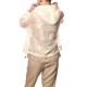 Twins Fantasy Jacket Sheer Hooded Zip Up With Lace Patterns-Ivory