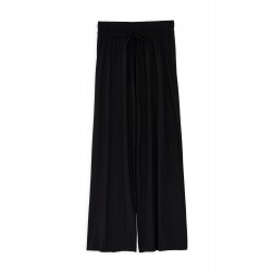Philosophy Trousers Wide Leg-Black