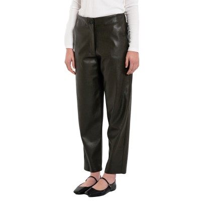 Philosophy Trousers Leather Regular-Dark Khaki