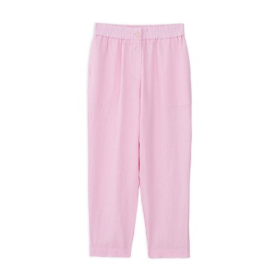 Philosophy Jogger Pants Linen Elastic Waist-Pink