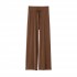 Philosophy Trousers Rib Wide Leg-Light Brown