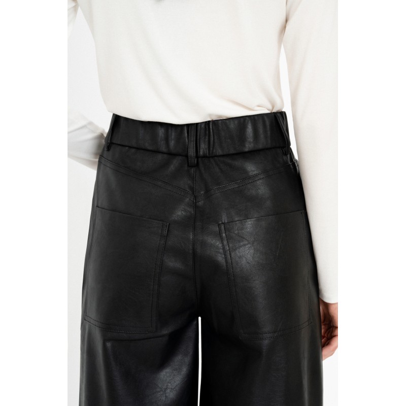 Philosophy Trousers Wide Leg Leather-Black Philosophy Trousers Wide Leg Leather-Black