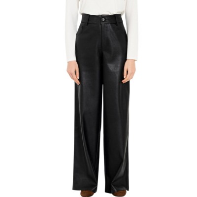 Philosophy Trousers Wide Leg Leather-Black Philosophy Trousers Wide Leg Leather-Black