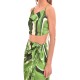 Milkwhite Printed Glossy Top-Ocean Green