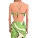 Milkwhite Printed Glossy Top-Ocean Green