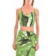 Milkwhite Printed Glossy Top-Ocean Green