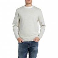 Replay Sweater Crew Neck-Light Beige Melange